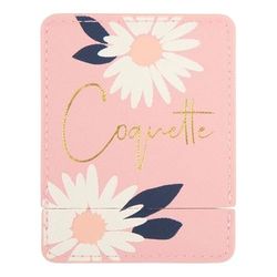 DRAEGER PARIS 1886 - Miroir de Poche Coquette avec Étui Rose à Fleurs - Miroir Carré Maquillage Portable Cadeau Personnalisé - Format Compact 9x7cm - Idéal Maison, Voyage & Bonne Humeur