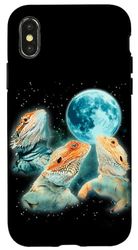 Carcasa para iPhone X/XS Tres Dragones Quebrantahuesos Aullan a la Luna Beardies