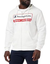 Champion Legacy Graphic Shop Authentic-Powerblend Fleece Full Zip Huvtröja Män, Bianco, M