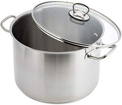 GSW Stahlwaren GmbH Jumbo matlagningsgryta, 26 x 18 cm, 10 L, Rostfritt stål, Silver/Klar, 30 x 26 x 18 cm