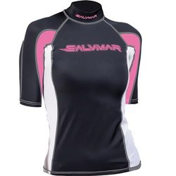 Salvimar Oasi Rash Guard Short SL Woman, elastisch beschermshirt voor dames, korte mouwen, van stof, met uv-bescherming (UPF) +50