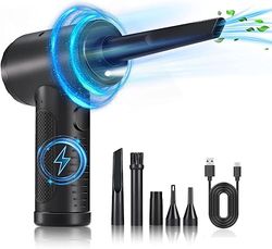 Aspirador de aire comprimido, aspirador portátil para coche, aspiradora de limpieza doméstica, cargador rápido USB de 3 velocidades y cepillo de limpieza, uso en coches, muebles, equipos de oficina