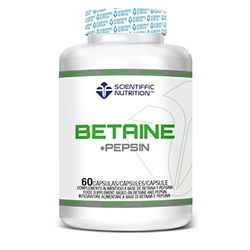 Scientiffic Nutrition - Betaine + Pepsin, Suplemento con Betaína y Pepsina, Enzimas Digestivas, Facilitan la Digestión de los Alimentos y la Absorción de Nutrientes - 60 Cápsulas.