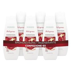 Naturaverde | Natural Beauty - Bagnoschiuma Melograno, Docciaschiuma Rigenerante, Ingredienti di Origine Naturale, 6 x 750ml
