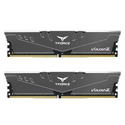 TEAMGROUP Team T-Force Vulcan Z DDR4 Gaming Memory, 2 x 16 GB, 3200 MHz, 288 Pin DIMM, Grey