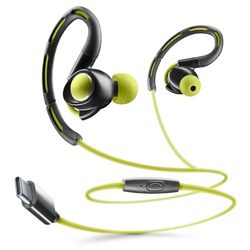 cellularline - Auricular Sport USB-C - Bluetooth - Diadema Deportiva para Mayor Estabilidad - Micrófono Integrado - Botón de Respuesta de Llamadas - Lima