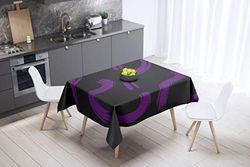 Bonamaison Kitchen Decoration, Tablecloth, Purple, Black, 140 x 140 Cm - Designed and Manufactured in Turkey