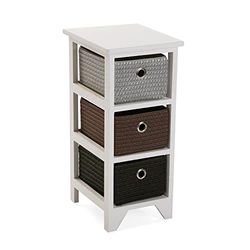 Versa Chest of Drawers Bathroom 3 Baskets, Wood, Green, 56 cm
