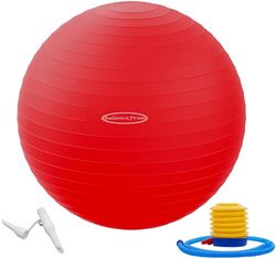 BalanceFrom Anti-burst en slipbestendige oefenbal, yogabal, fitnessbal, geboortebal met snelpomp, 2 lb capaciteit (48-55 cm, M, rood)