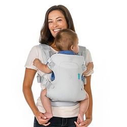 Infantino Porte-Bébé Flip Convertible 4-en-1 Light & Airy, Assise Ergonomique, Ajustable, Mode De Portage Face Au Monde Et Face à Soi pour Nouveaux Nés et Bébés de 3,5 à 14,5 kg, Gris