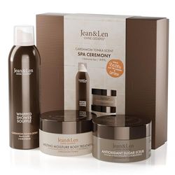 Jean & Len Spa Ceremony Giftbox Cardamom & Tonka, caja de regalo de alta calidad con 3 productos de alta calidad, productos para cuerpo y mente, embalaje certificado FSC, juego de regalo vegano