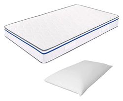 miasuite i sogni italiani Materasso Easy Piazza E Mezzo Memory Foam 120X200 Alto 22 CM Ortopedico + Cuscino Memory Foam Alto 13 CM ANTICERVICALE