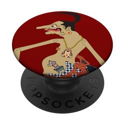 Wayang Petruk: diseño icónico de sirvienta payaso javanés PopSockets PopGrip Adhesivo