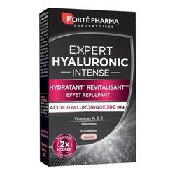 Forté Pharma - Expert Hyaluronic Intense | Complément Alimentaire Peau à base d'Acide Hyaluronique - Effet Repulpant | 30 gélules