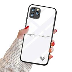 Suhctup Funda Personaliza Compatible con iPhone 6 Plus/6S Plus Carcasa de Vidrio Templado con Amor y Texto Diseño Personablizable Regalo Ultrafina Dura Antigolpes Proteccion Caso（Plata）