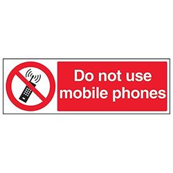 VSafety "Do Not Use Mobile Phone" skylt, tvärformat 3 st., 450 mm x 150 mm, 3