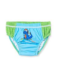 Playshoes Unisex baby badblöja Dino småbarn simblöja, blå/grön, 74/80