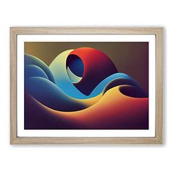 Surreal Modern Art Vol.4 Abstract H1022 Framed Print for Living Room Bedroom Home Office Décor, Wall Art Picture Ready to Hang, Oak A2 Frame (64 x 46 cm)