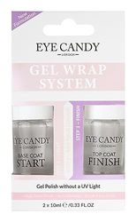 Eye Candy Gel Nail Wrap System, 2 x 10ml Bottles, Clear