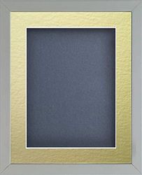 Frame Company Radcliffe Grey 8x6 with Dark Blue BB and Gold Mount for 5x3