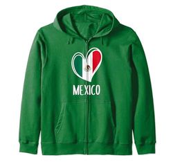 Bandera mexicana patriótica de corazón de México para niños y niñas Sudadera con Capucha