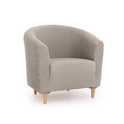 Maxicovers | Multi-Elastic Armchair Cover Belfast Light Grey – 1 Seater Convertible Armchair Cover – Elastic Armchair Cover with 3 Sponges for a More Precise Fit – Cover for Armchair or Armchair