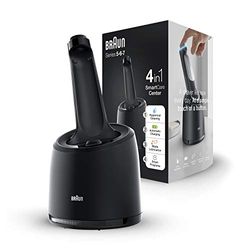 Braun Regolabarba Uomo, Rasoio Elettrico Barba Stazione di Pulizia 4 in 1, Compatibile con I Rasoi Series 5, 6 e 7 di Nuova Generazione, Pulizia e Igiene Profonda, Idea Regalo, Nero