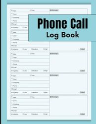 Phone Call Log Book: Phone Message Log