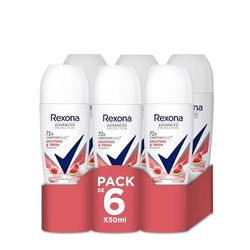 Rexona Avancerat skydd Roll-On antiperspirant deodorant för kvinnor UPLIFTING & FRESH 72h 50 ML, 6-pack