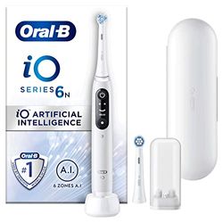 Oral-B iO 6N Witte Elektrische Tandenborstel, 2 Opzetborstels, 1 Reisetui, Ontworpen Door Braun