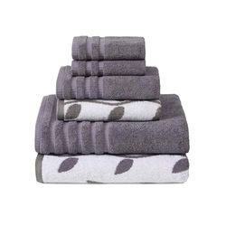 Modern Threads Amrapur 6 Toalhas tingidas de fio orgânico vinhos cinza lavanda, algodão, individual