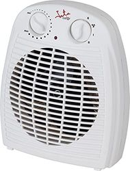 JATA TV78 Elektrische badkamerradiator met verstelbare thermostaat, 2000 W, 2 warmtestanden en ventilator, snelle opwarming, oververhittingsbeveiliging, draaggreep