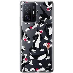 ERT GROUP mobiltelefonfodral för Xiaomi 11T 5G / 11T PRO 5G originalt och officiellt licensierat Looney Tunes mönster Sylvester 006 anpassad till formen på mobiltelefonen, gedeeltelijk transparant