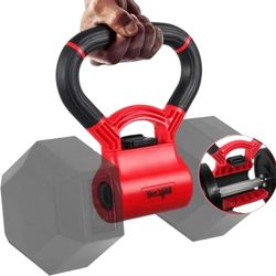 Yes4All D8FC Impugnatura per Kettlebell, nera e rossa, per trasformare i manubri in Kettlebell