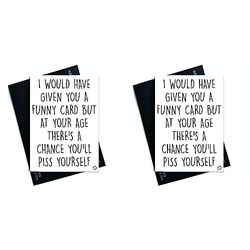 Funny Cards Rude Birthday Card 40th 50th 60th 70th Sister Mum Greeting Card Witty Humour Laughter Banter Rude Offensive Joke Card Fun PC374 (Pack of 2)