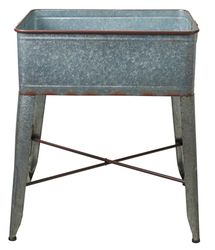 RECTANGULAR METAL CONTAINER WITH LEGS