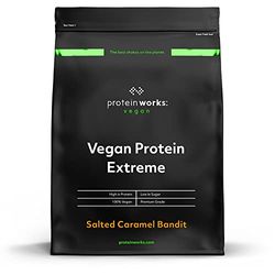 THE PROTEIN WORKS - Protéine Végane Extrême | Mélange de vitamines ajouté | Qualité première | Shake de protéines végétales | 57 Servings | Caramel Salé | 2kg