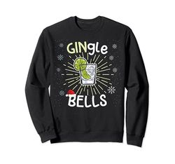 Divertente Gingle Bells Natale Gin Pun regalo di Natale Felpa
