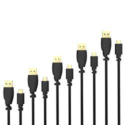 KabelDirekt – Micro USB kabel – 5x 1m – (USB 2.0, oplaadkabel, datakabel, zwart)