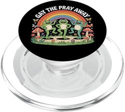 Gay The Pray Away Rainbow Funny Meme Frogs Orgullo LGBT LGBTQ PopSockets PopGrip para MagSafe