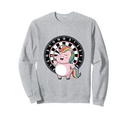 Unicorno Giocare Darts Gioco Giocatore Sportivo Felpa