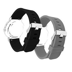 Adallor Siliconen Horlogebandje Bandjes van 22 mm 20 mm 18mm, Vervangende Bandjes Straps voor Smart Watch, Zachte Rubberen Vervangingsbanden met Kleuren in Zwart Blauw Grijs Wit Rood Oranje Groen