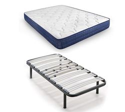 HOGAR24 ES | Cama Completa | Somier Multiláminas + Colchón Relax Edition | Regulación Lumbar | Estructura Tubo Acero 40x30 mm | Juego de Patas | Colchón con Adaptabilidad y Confort | 105x180 cm