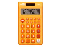 CALCULADORA LIDERPAPEL Bolsillo XF10 8 DIGITOS Solar Y Pilas Color Naranja 115X65X8 MM