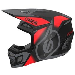 O'NEAL Casque de Motocross 3SRS Vision, Noir Rouge Gris, L, 0625-2