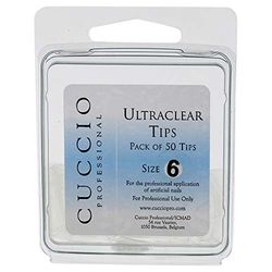 Cuccio Ultraclear 50-Piece Nail Tips, Size 6