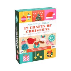 Petit Collage: 12 Crafts of Christmas Advent Calendar - Eco-Friendly Advent Craft Kit for Kids 6+ – Includes Felt Shapes, Pom‑Pom Maker, Yarn & Needle – Reusable Drawer Calendar with Daily Projects