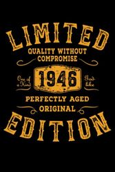 Limited Geburtstag Edition 1946 Geboren Jahr Jahrgang Vintage Grunge: NOTIZBUCH - Lustiges Herzlinie Geburtstags Geschenk, Vintage Retro Geschenkidee ... Notiz, Sketch, Planer, Geburtstag, Jahrgang