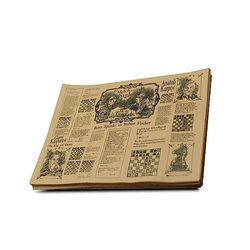 Hostelnovo - Förpackning 250 st 100% återvunnet kraftpapper bordstabletter - bordsunderlägg med unik design av schacklegender - perfekt för bordsservice - 30 x 40 cm