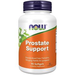 Now Foods Prostate Support, Avec Palmier nain Huile de pépins de courge Lycopène, 90 Capsules molles, Testé en Laboratoire, Sans Soja, Sans Gluten, Sans OGM